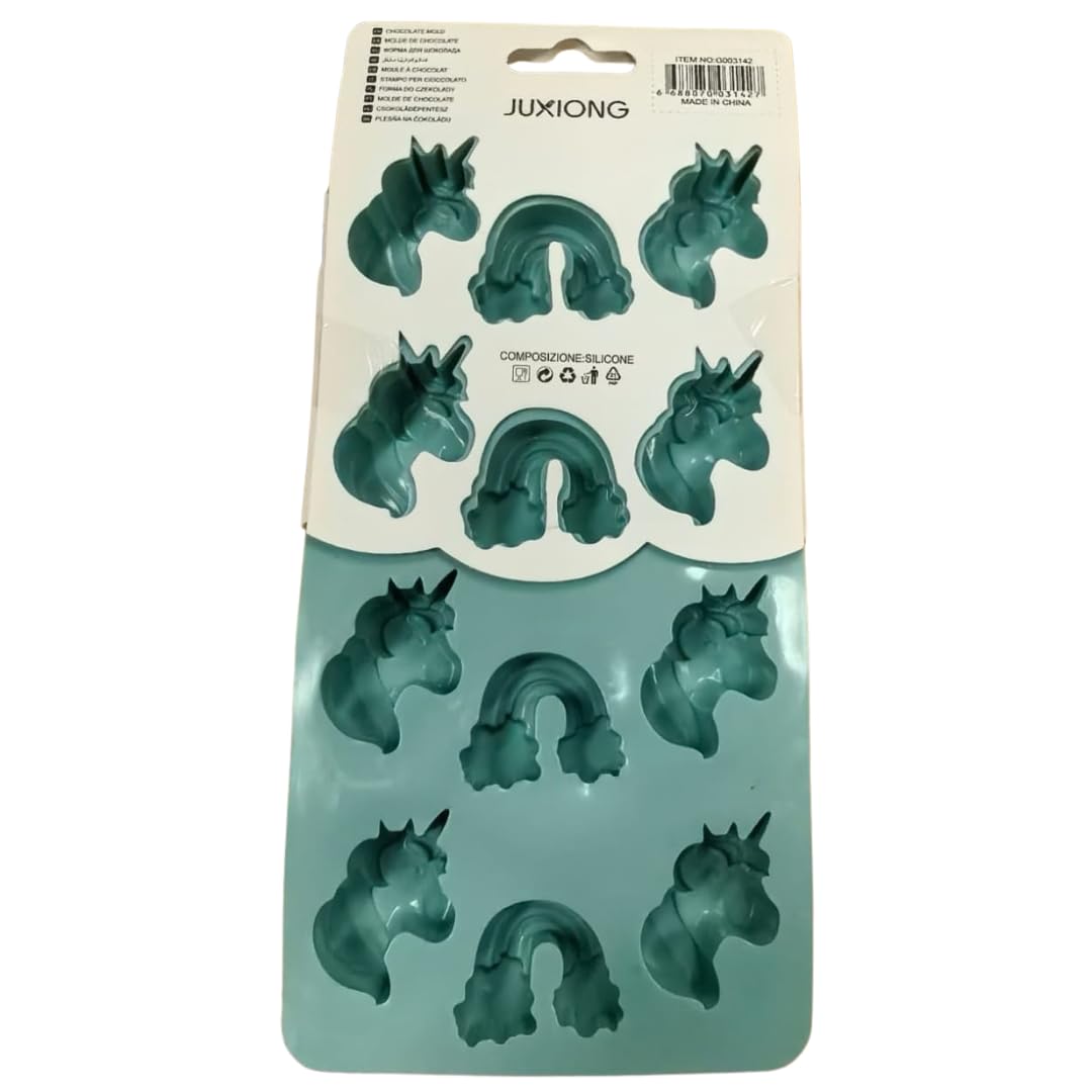 Silicone Chocolate Mold - Unicorns And Rainbows - 22×10.5cm (Blue)