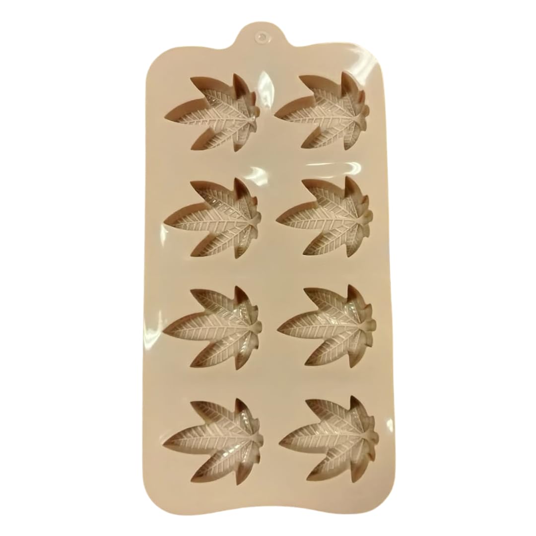 Silicone Chocolate Mold - Cannabis Leaf - 20x10cm (Pink)