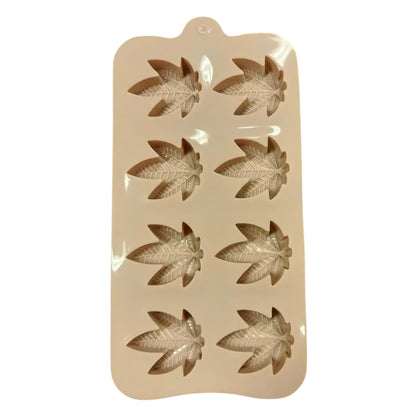 Silicone Chocolate Mold - Cannabis Leaf - 20x10cm (Pink)