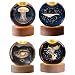 Crystal Ball Lamp with 3D Engraving and Luminous Base - 4 Pack (Unicorn, Jellyfish, Whale, Galaxy)