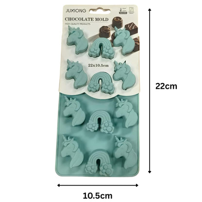 Silicone Chocolate Mold - Unicorns And Rainbows - 22×10.5cm (Blue)