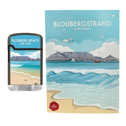 Debest Cape Town Travel Art Card A5 Bloubergstrand and ZL3 Torch Jet Lighter