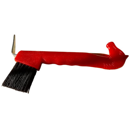 Horse Hoof Pick with Brush (Red)