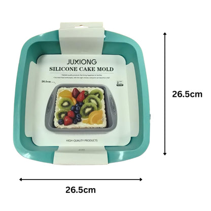 Silicone Cake Mold - Square - 26.5x26.5cm (Blue)