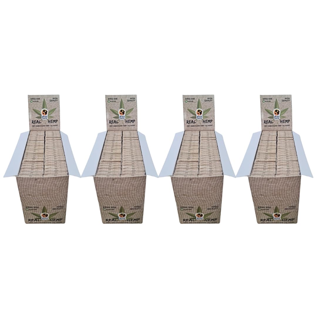 Africa Flame 100% Hemp Rolling Paper - 50 Booklets - 4 Pack