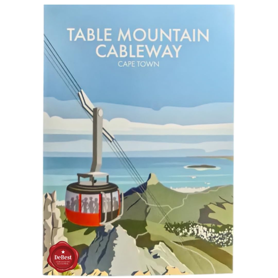 Debest Cape Town Travel Art Card A5 - Table Mountain Cable Way And ZL3 Torch Jet Lighter
