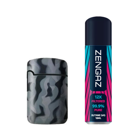 Zengaz ZL 3 Mega Jet Flame Lighter - Army Grey Single Unit - 18ML GAS
