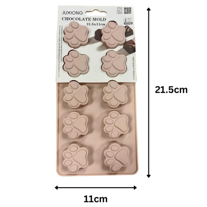 Silicone Chocolate Mold - Paw Prints - 21.5×11 cm (Pink)