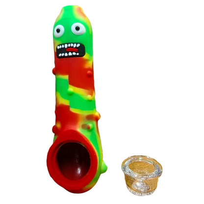 Silicone Rasta Pipe – Pickle Rick (Red)