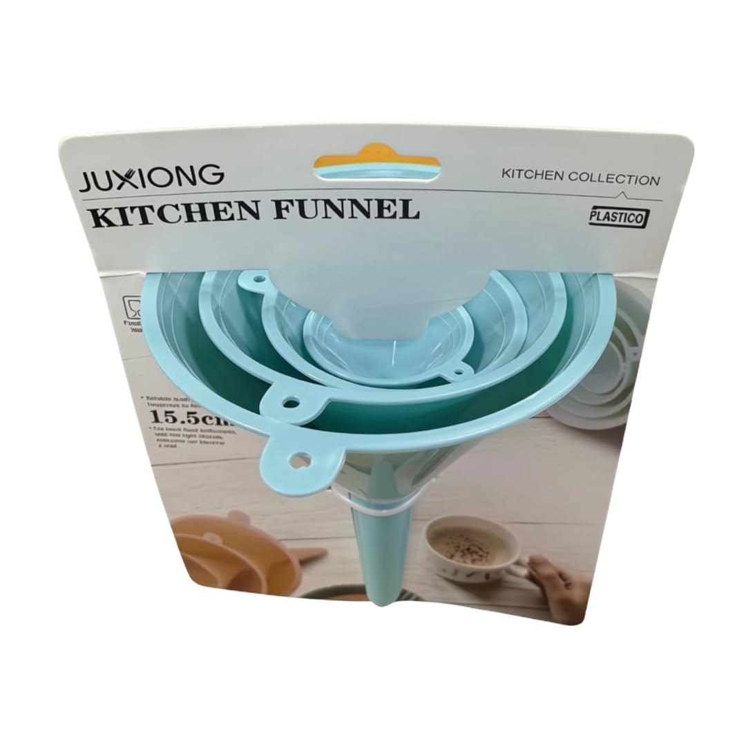 Kitchen Funnel - 4 Piece Set - 14x15.5x2cm (Blue)