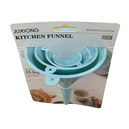 Kitchen Funnel - 4 Piece Set - 14x15.5x2cm (Blue)