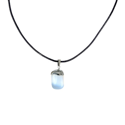 Earth Stone Collection - Polished Crystal Stone Necklace (Opal)