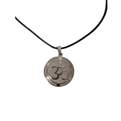 Earth Stone Collection - OM Symbol Crystal Stone Necklace (Rose Quartz)