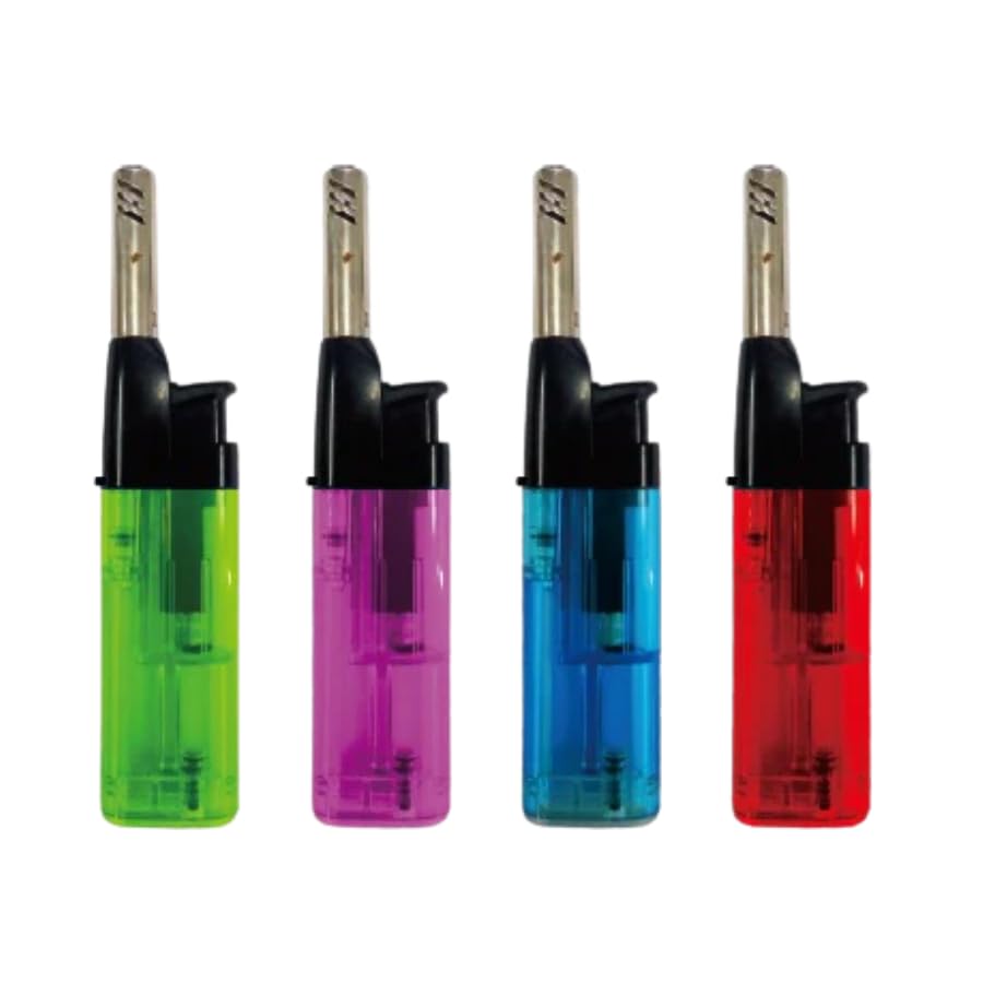 4 Pack N7 Mini Utility Lighters (Black, Red, Purple, Blue)