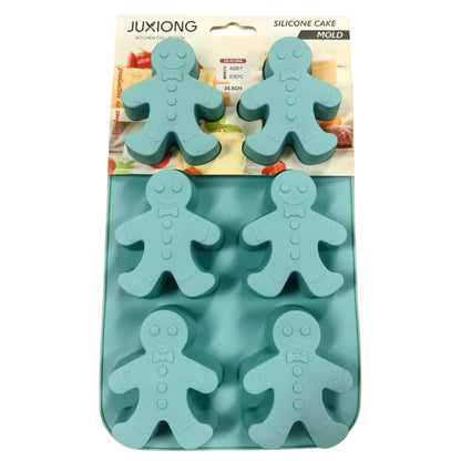Silicone Cake Mold - Gingerbread Man - 25.5x16cm (Blue)
