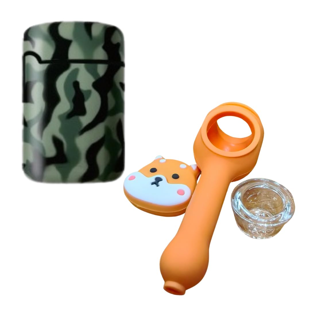 Green Army ZL-3 Torch Jet Lighter And Dog Silicone Rasta Pipe