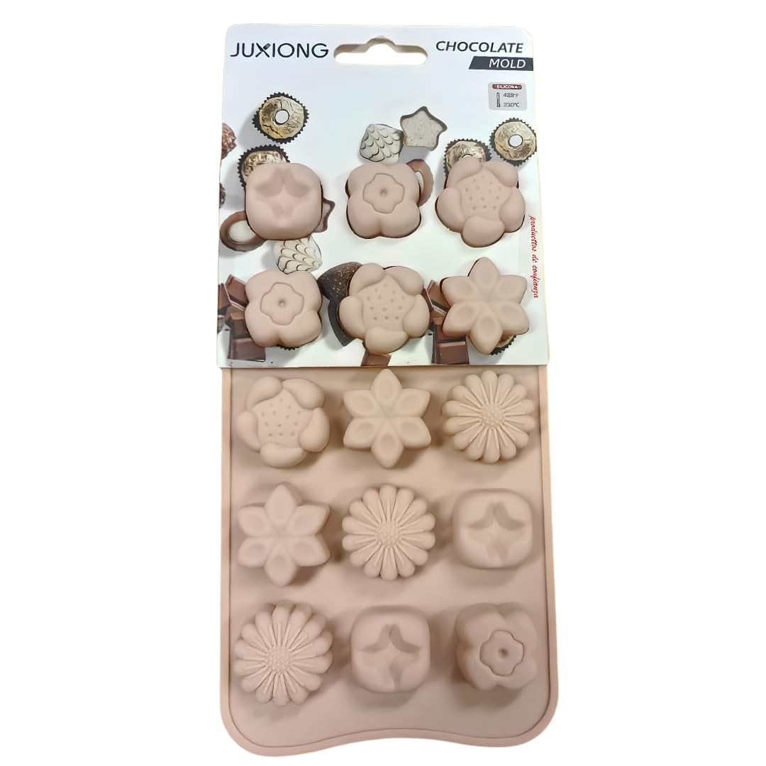 Silicone Chocolate Mold - Assorted Flowers - 20x10cm (Pink)