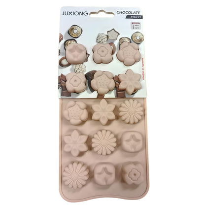 Silicone Chocolate Mold - Assorted Flowers - 20x10cm (Pink)