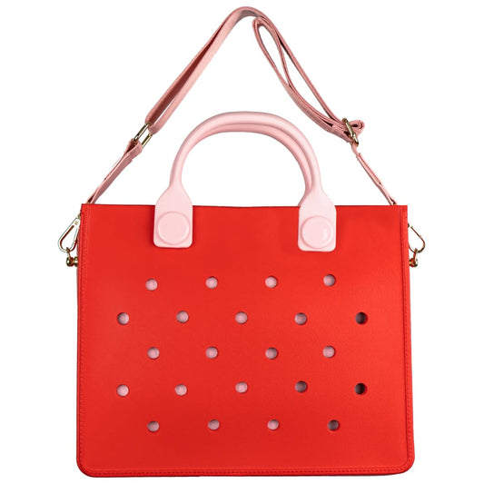 Nana EVA Croc Bag with Shoulder Strap – Lightweight Waterproof Tote Handbag (Red)