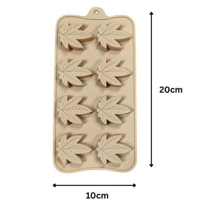 Silicone Chocolate Mold - Cannabis Leaf - 20x10cm (Pink)