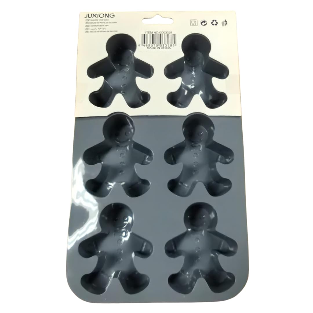 Silicone Cake Mold - Gingerbread Man - 25.5x16cm (Grey)
