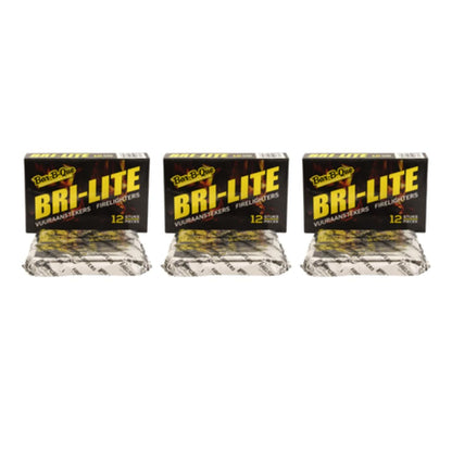 Bar-B-Que Bri-Lite Firelighters, Individually Wrapped, 12 Pieces per Box, 3 Pack