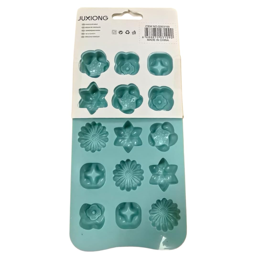 Silicone Chocolate Mold - Assorted Flowers - 20x10cm (Blue)