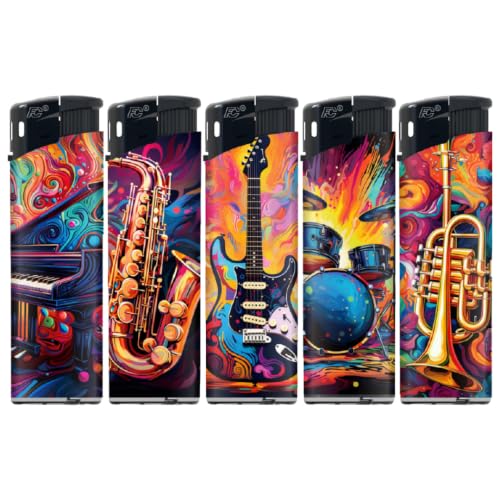 N2 Electronic Lighter - 5 Pack With 330ml Gas (Music)