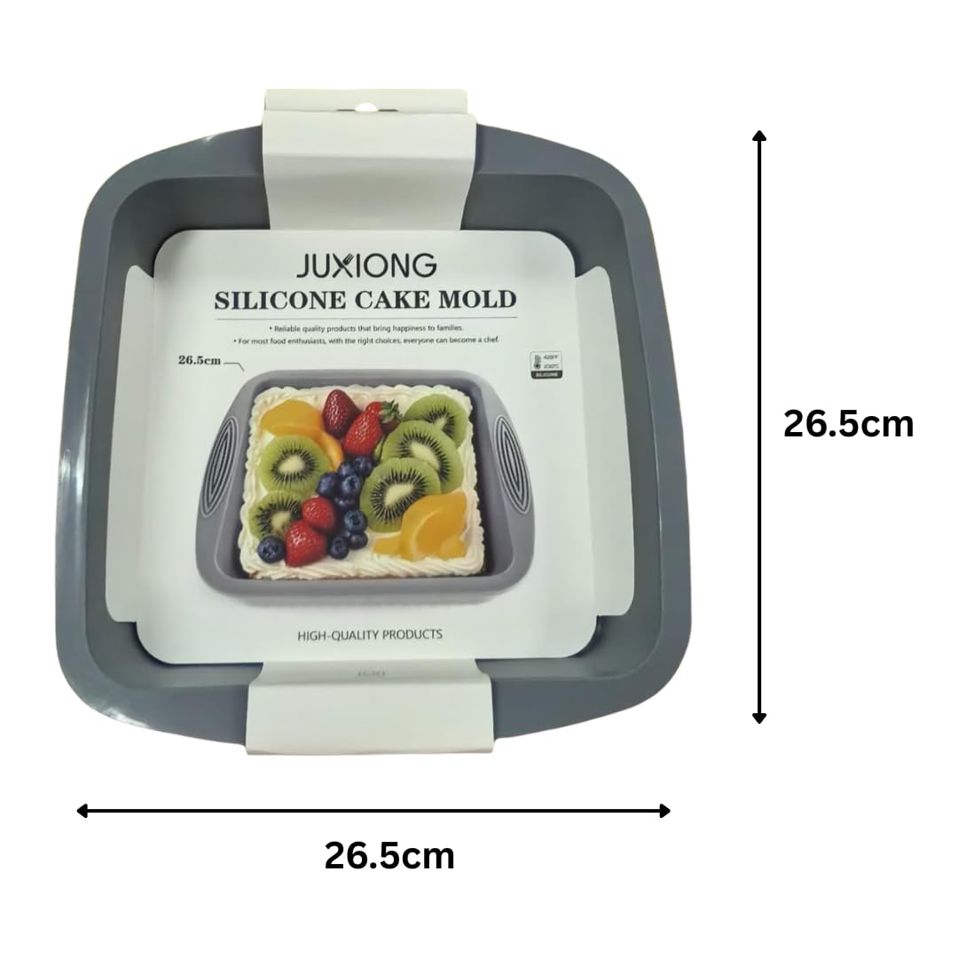 Silicone Cake Mold - Square - 26.5x26.5cm (Grey)