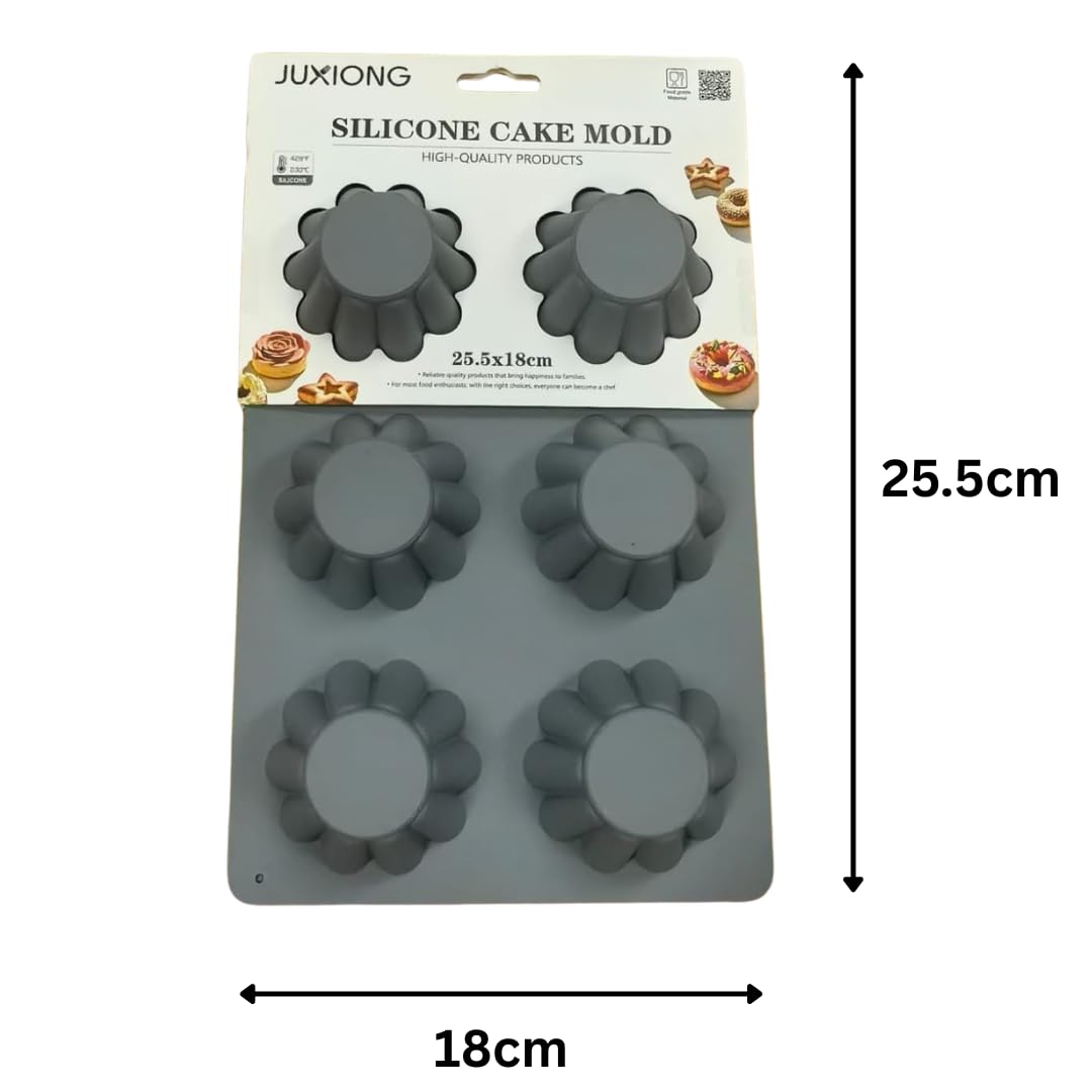 Silicone Cake Mold - Flower - 25.5×18cm (Grey)