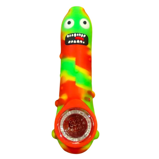 Silicone Rasta Pipe – Pickle Rick (Red)