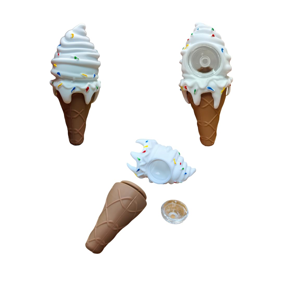 Silicone Rasta Pipe - Ice Cream - 15 Pack