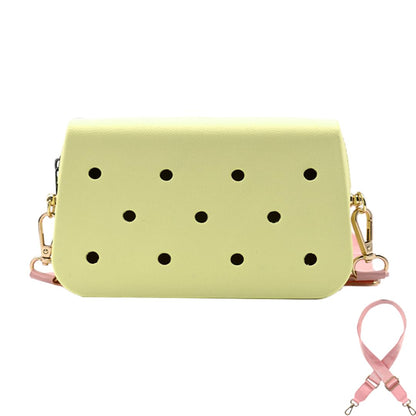 Coco EVA Croc Crossbody Bag – Lightweight Waterproof Shoulder Bag (Pastel Yellow)