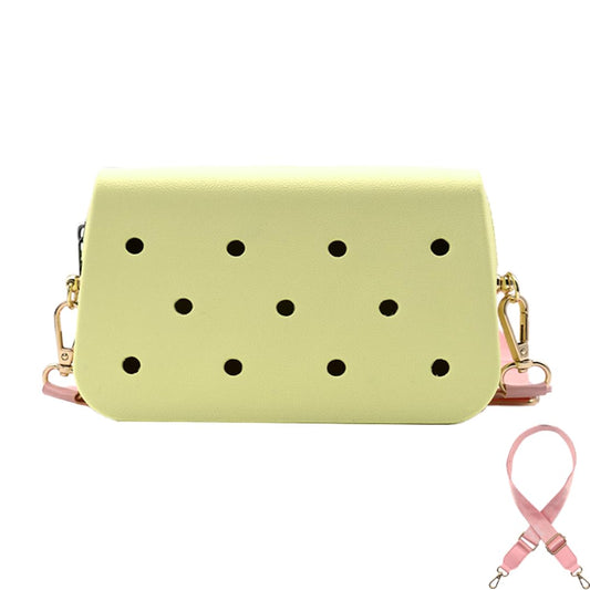Coco EVA Croc Crossbody Bag – Lightweight Waterproof Shoulder Bag (Pastel Yellow)