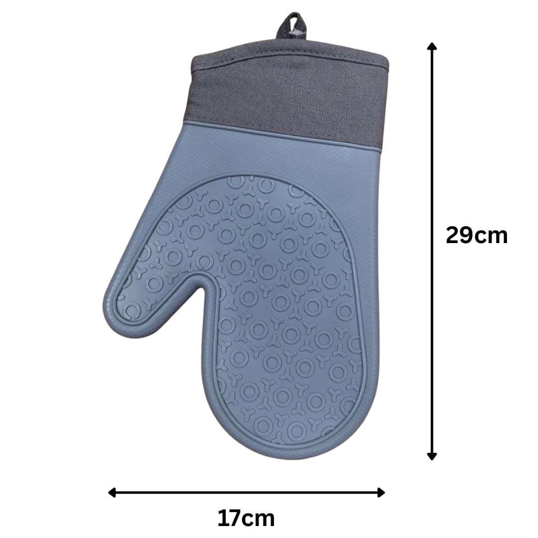 Silicone Oven Glove - Short - 29x17cm (Grey)