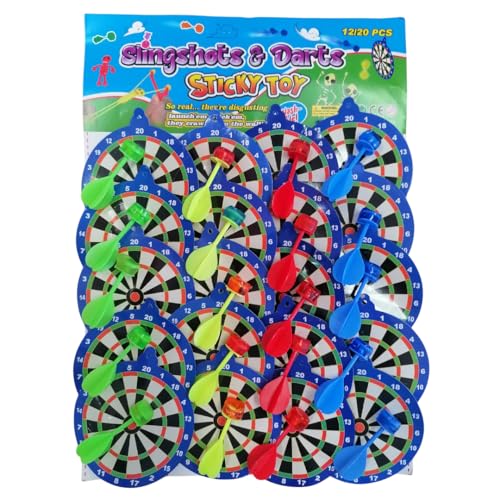 Sticky Dart Game on Card 20pc | Mini Target Game Set | Fun Party Toy