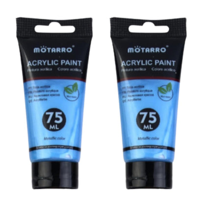 2 Pack Acrylic Metallic Paint – 75ml Tubes (Dark Blue)