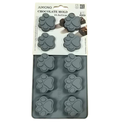 Silicone Chocolate Mold - Paw Prints - 21.5×11 cm (Grey)