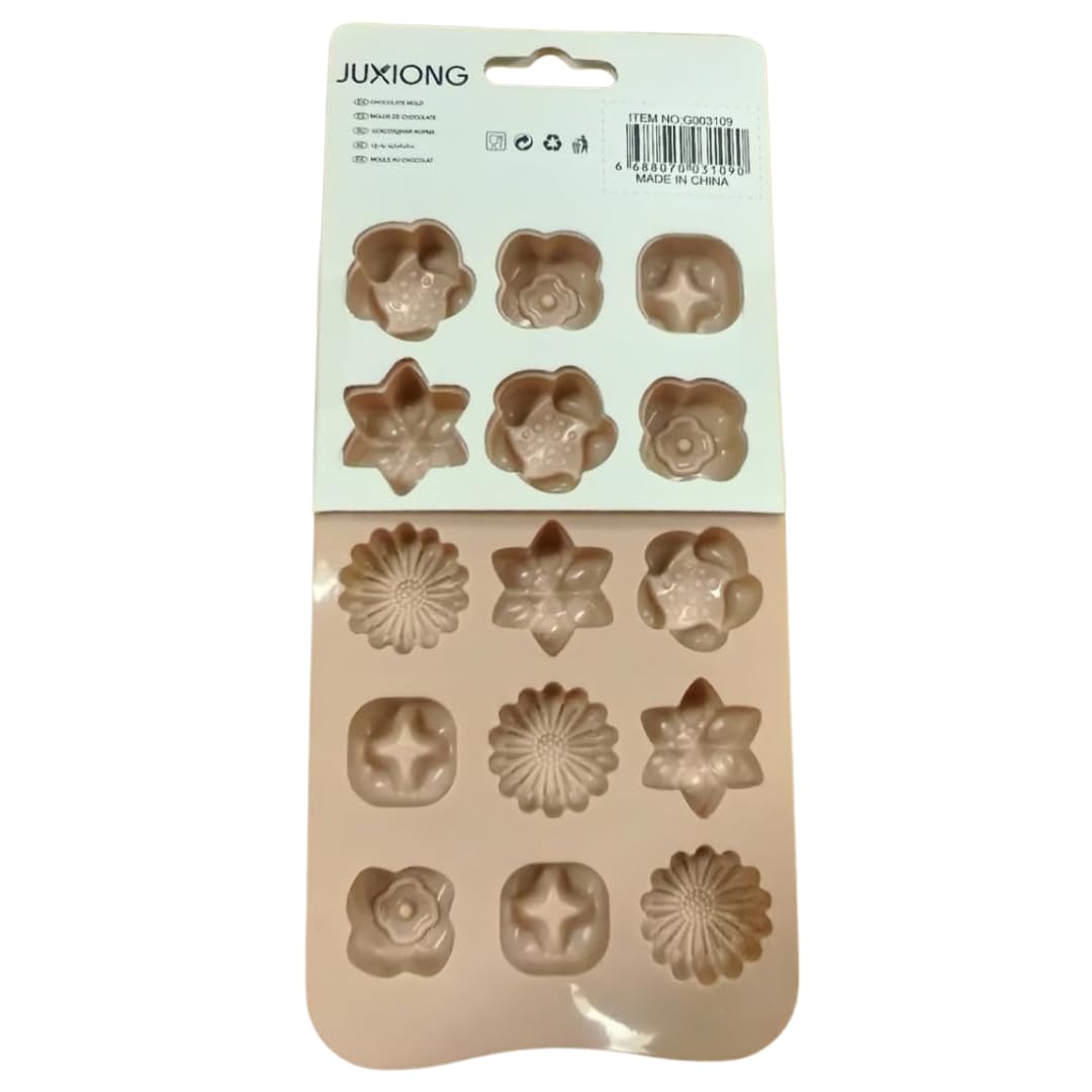 Silicone Chocolate Mold - Assorted Flowers - 20x10cm (Pink)