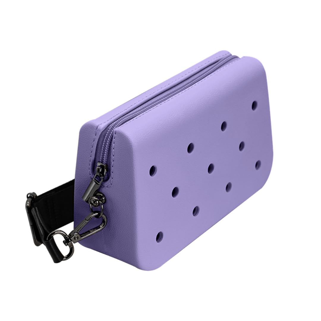 Coco EVA Croc Crossbody Bag – Lightweight Waterproof Shoulder Bag (Pastel Purple)