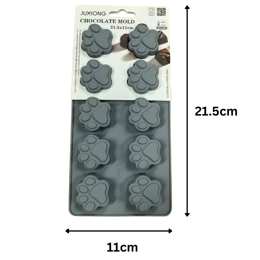 Silicone Chocolate Mold - Paw Prints - 21.5×11 cm (Grey)
