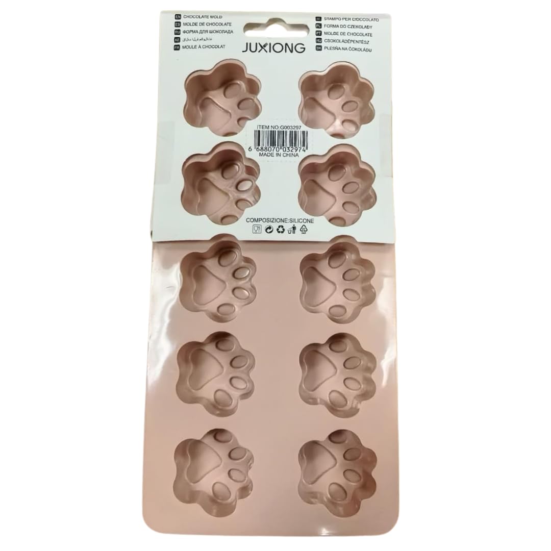 Silicone Chocolate Mold - Paw Prints - 21.5×11 cm (Pink)