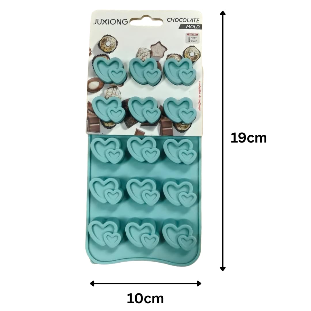 Silicone Chocolate Mold - Double Hearts - 19x10cm (Blue)