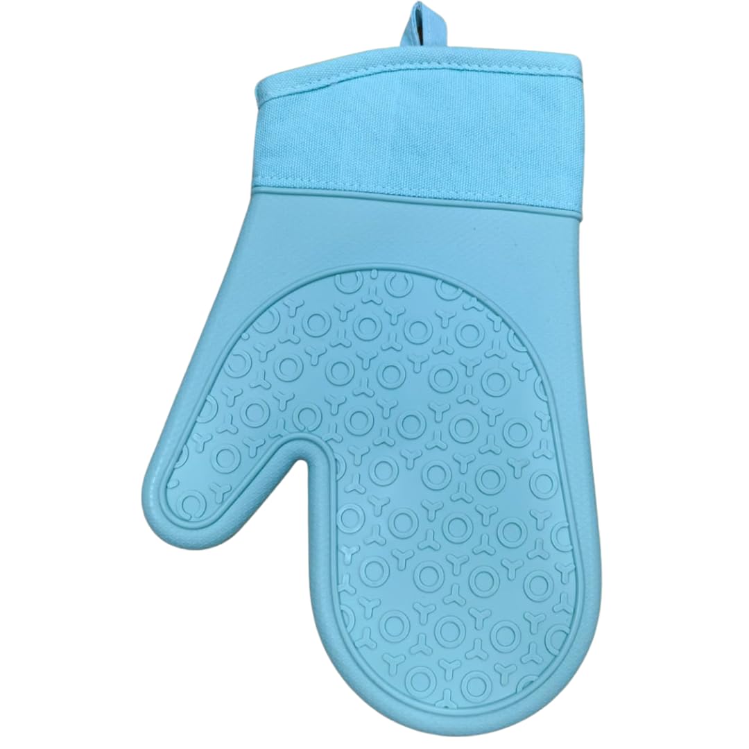 Silicone Oven Glove - Short - 29x17cm (Blue)