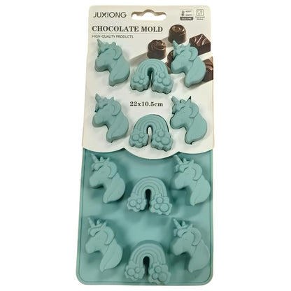 Silicone Chocolate Mold - Unicorns And Rainbows - 22×10.5cm (Blue)
