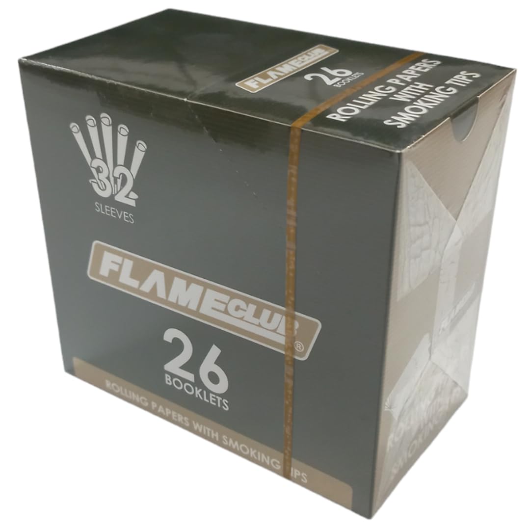 Flame Club King Size Rolling Paper + Tips - 26Piece Booklets - 4 Pack