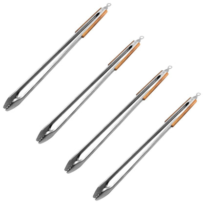 DeBest Extra Length Braai Tongs – 80cm – 4 Pack | Heavy-Duty Stainless Steel BBQ Tongs with Wooden Handles | Heat-Resistant & Durable Braai Tools for Fire, Grill & Outdoor Cooking
