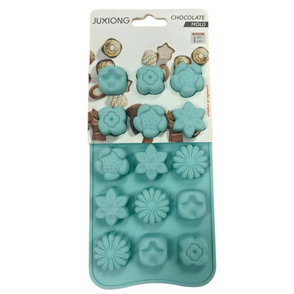 Silicone Chocolate Mold - Assorted Flowers - 20x10cm (Blue)