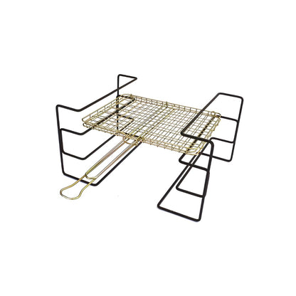 Multi Level Braai Grid Stand And Flexible Extra Length Braai Lighter (Brown)