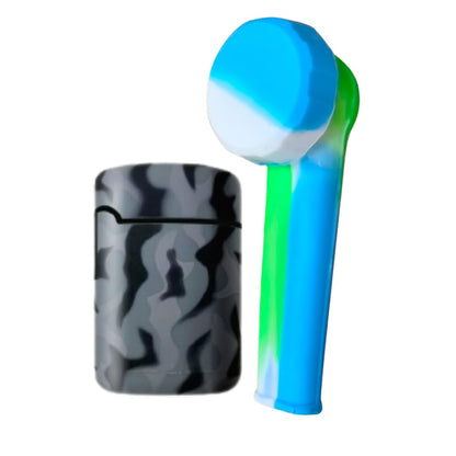 Grey Army ZL-3 Torch Jet Lighter And Blue Mini Silicone Rasta Pipe